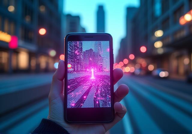Interface de navigation en réalité augmentée futuriste
